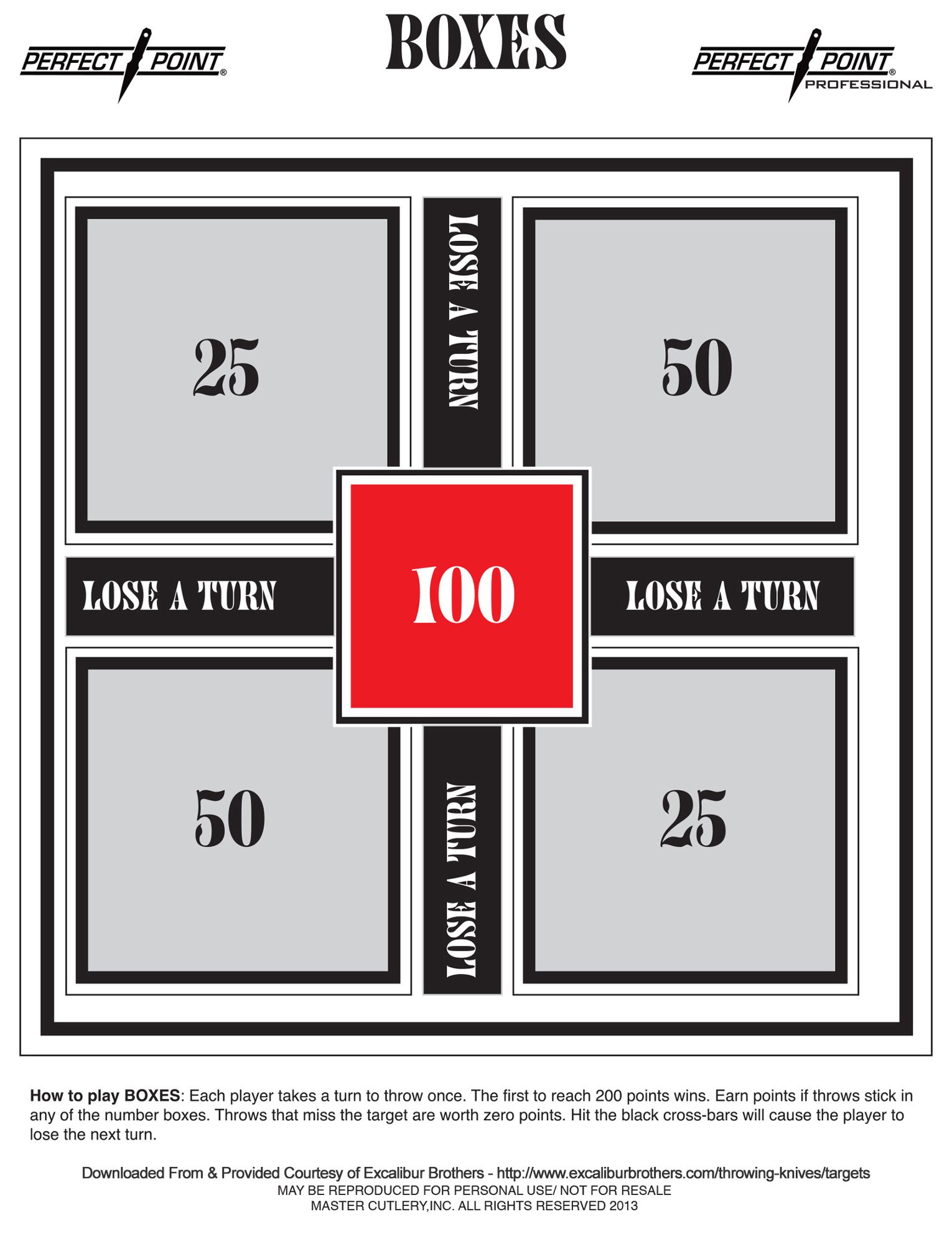 Box Target Game Free Throwing Knife Targets - Excalibur Brothers